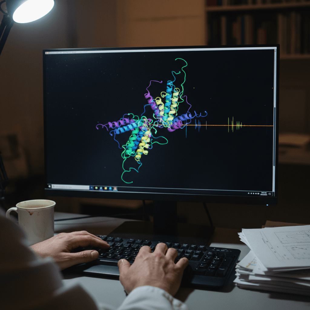 Molecular dynamics simulation on a computer screen